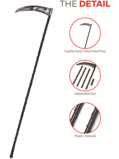 Extendable Grim Reaper Scythe, Black  Wholesale