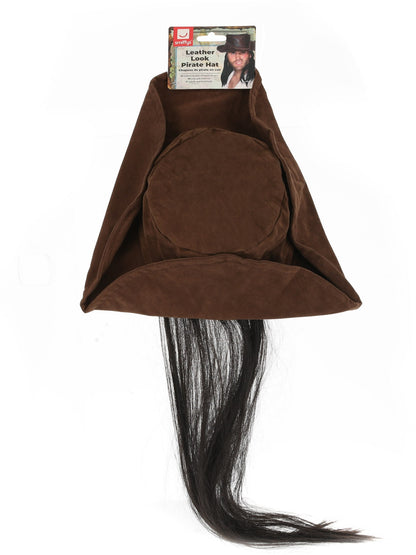 Leather Look Pirate Hat, Brown  Wholesale