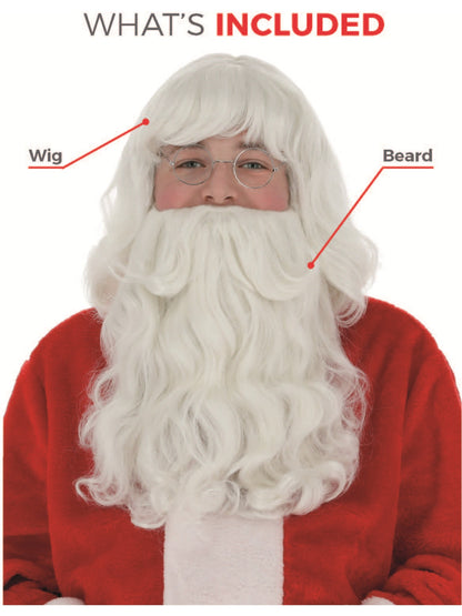 Santa Wig and Beard Set, White  Wholesale