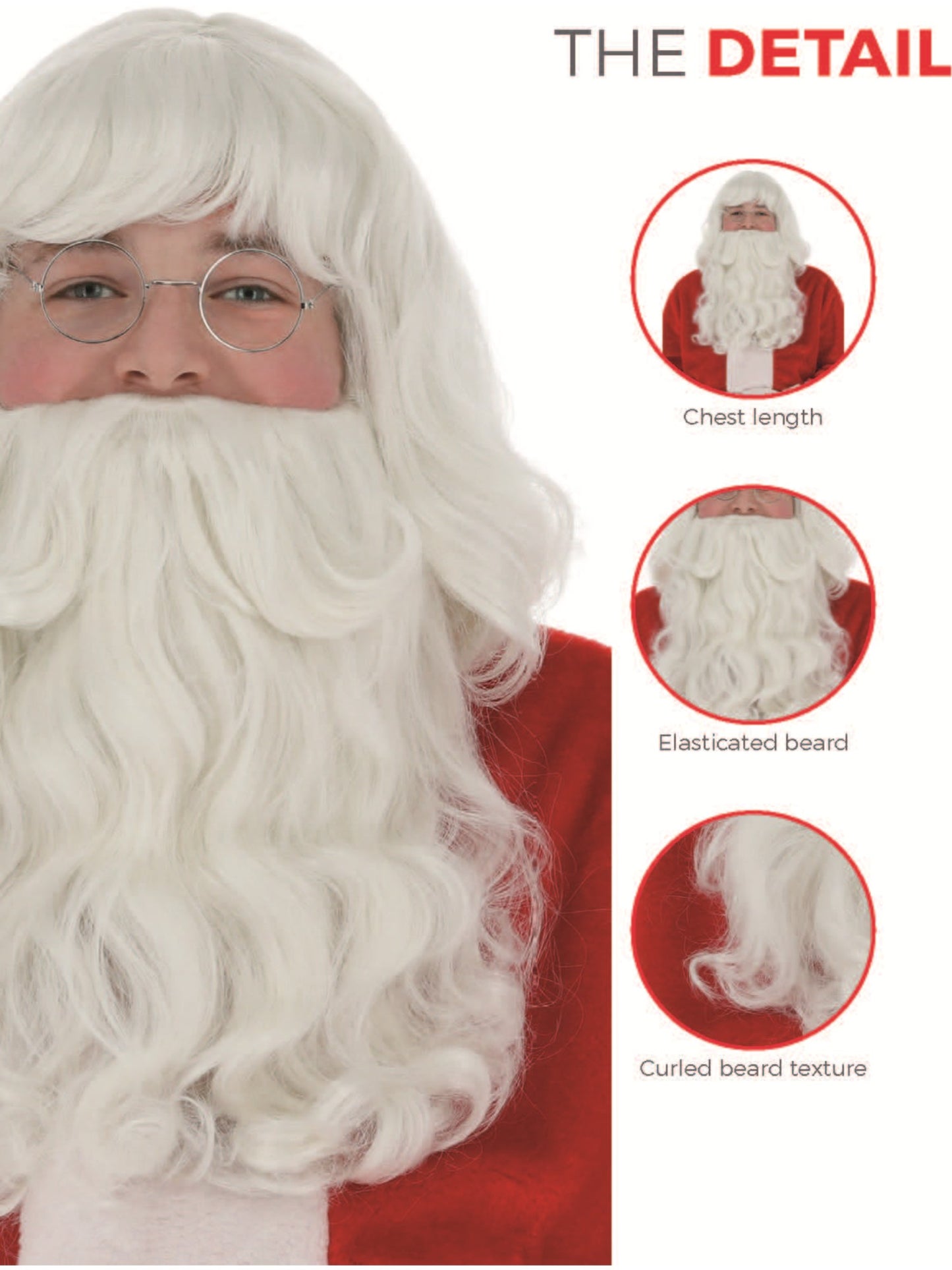 Santa Wig and Beard Set, White  Wholesale