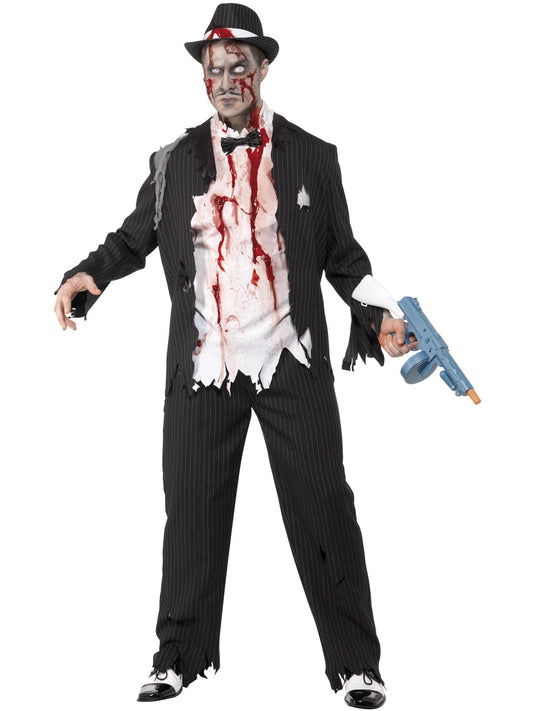 Zombie Gangster Costume, Black  Wholesale