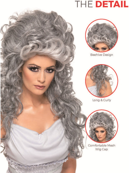 Medeia Witch Beehive Wig, Grey  Wholesale