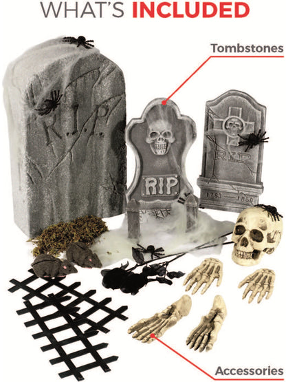 24 Piece Graveyard Collection, Grey  Wholesale