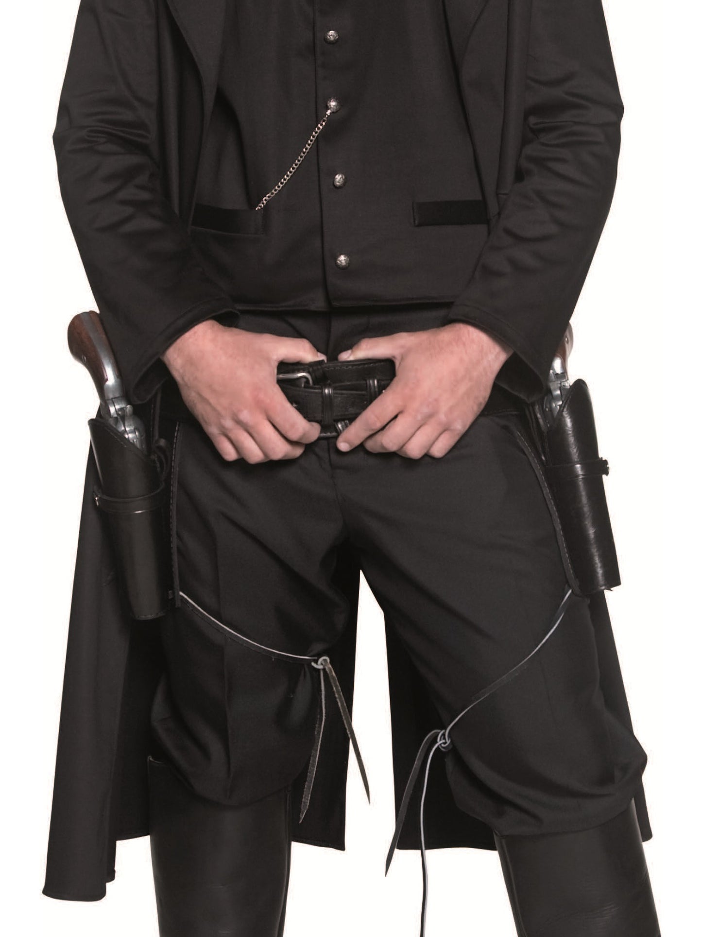 Authentic Western Belt & 2 Holsters, Black  Wholesale