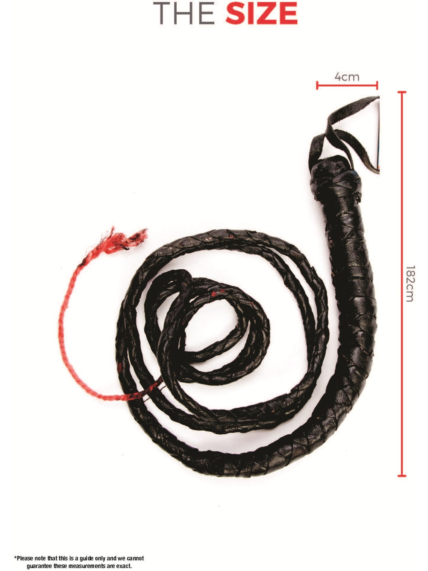 Long Bull Whip, Black, Real Leather  Wholesale
