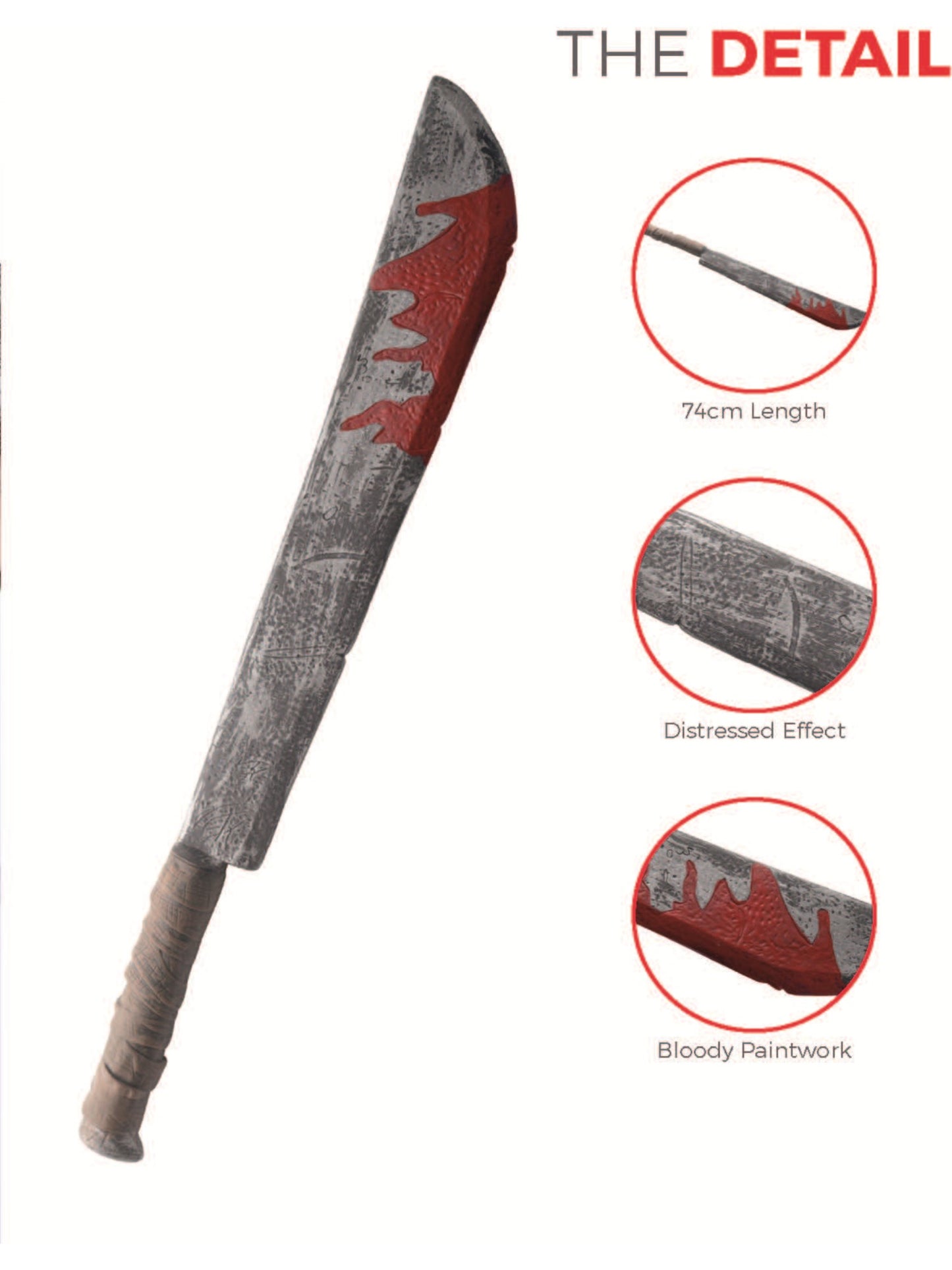 Blooded Chopper Machete Toy Prop, Grey  Wholesale
