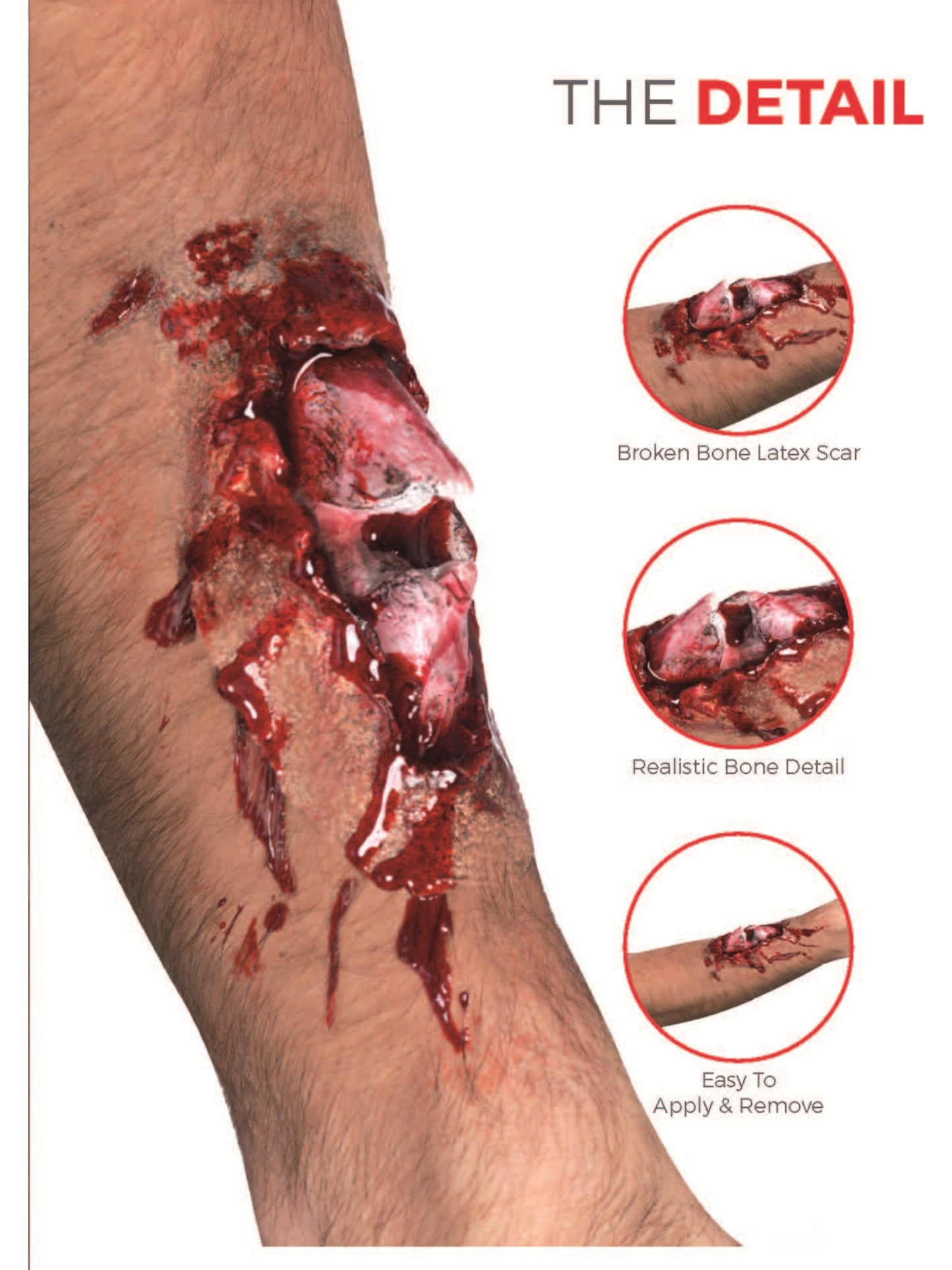 Smiffys Make-Up FX, Broken Bone Latex Scar, Red  Wholesale