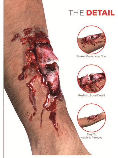 Smiffys Make-Up FX, Broken Bone Latex Scar, Red  Wholesale