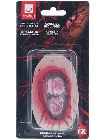 Smiffys Make-Up FX, Broken Bone Latex Scar, Red  Wholesale