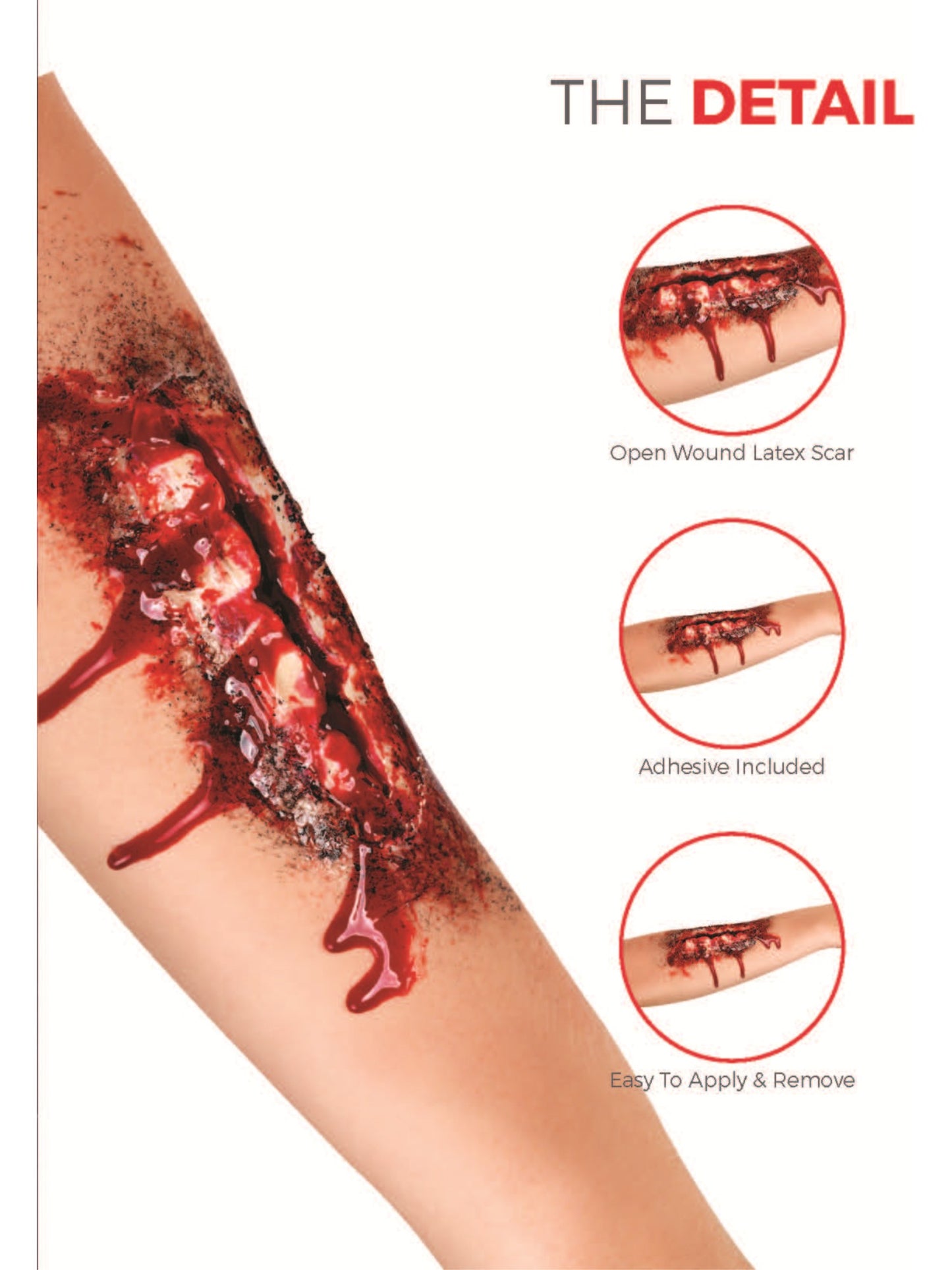 Smiffys Make-Up FX, Open Wound Latex Scar, Red  Wholesale