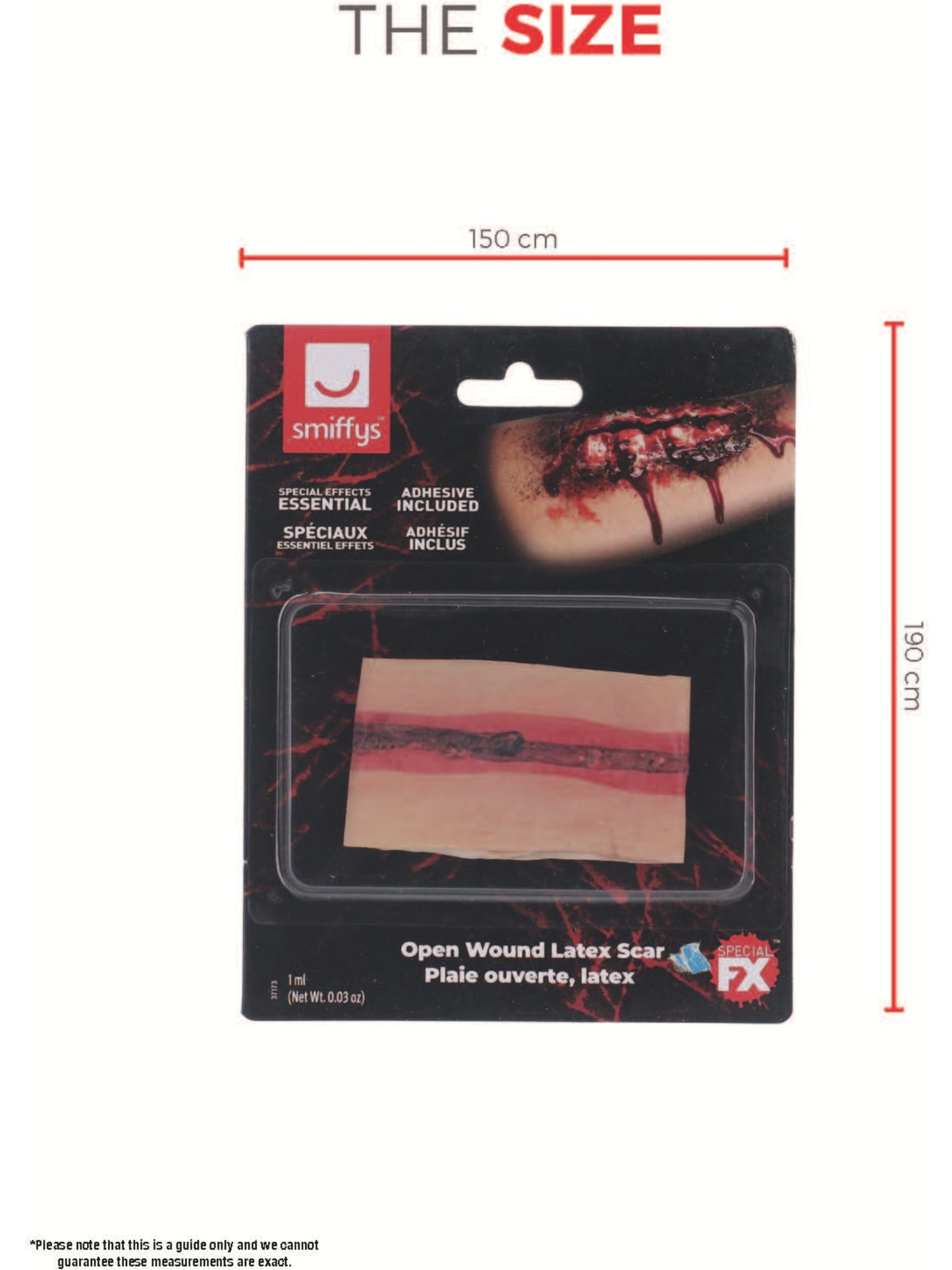 Smiffys Make-Up FX, Open Wound Latex Scar, Red  Wholesale