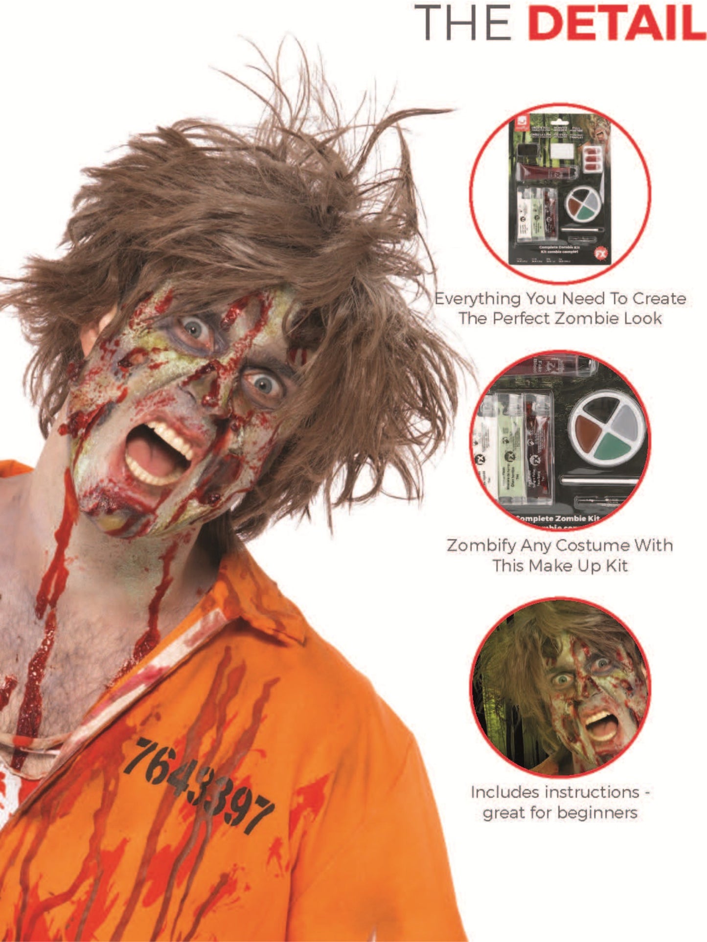 Smiffys Make-Up FX, Complete Zombie Kit, Facepaint  Wholesale