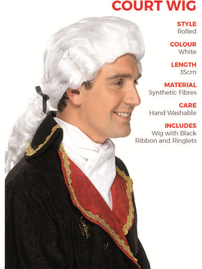 Court Wig, White  Wholesale