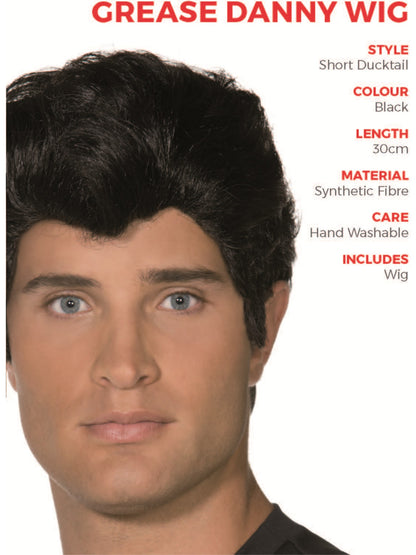 Grease Danny Wig, Black  Wholesale