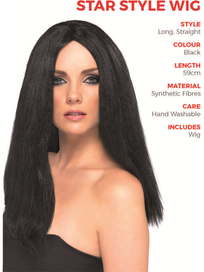 Star Style Wig, Black  Wholesale