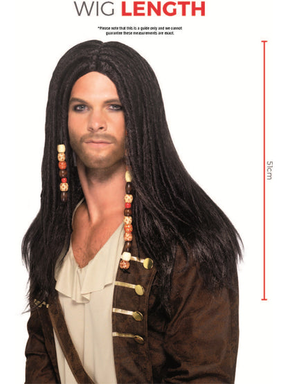Pirate Wig, Black  Wholesale