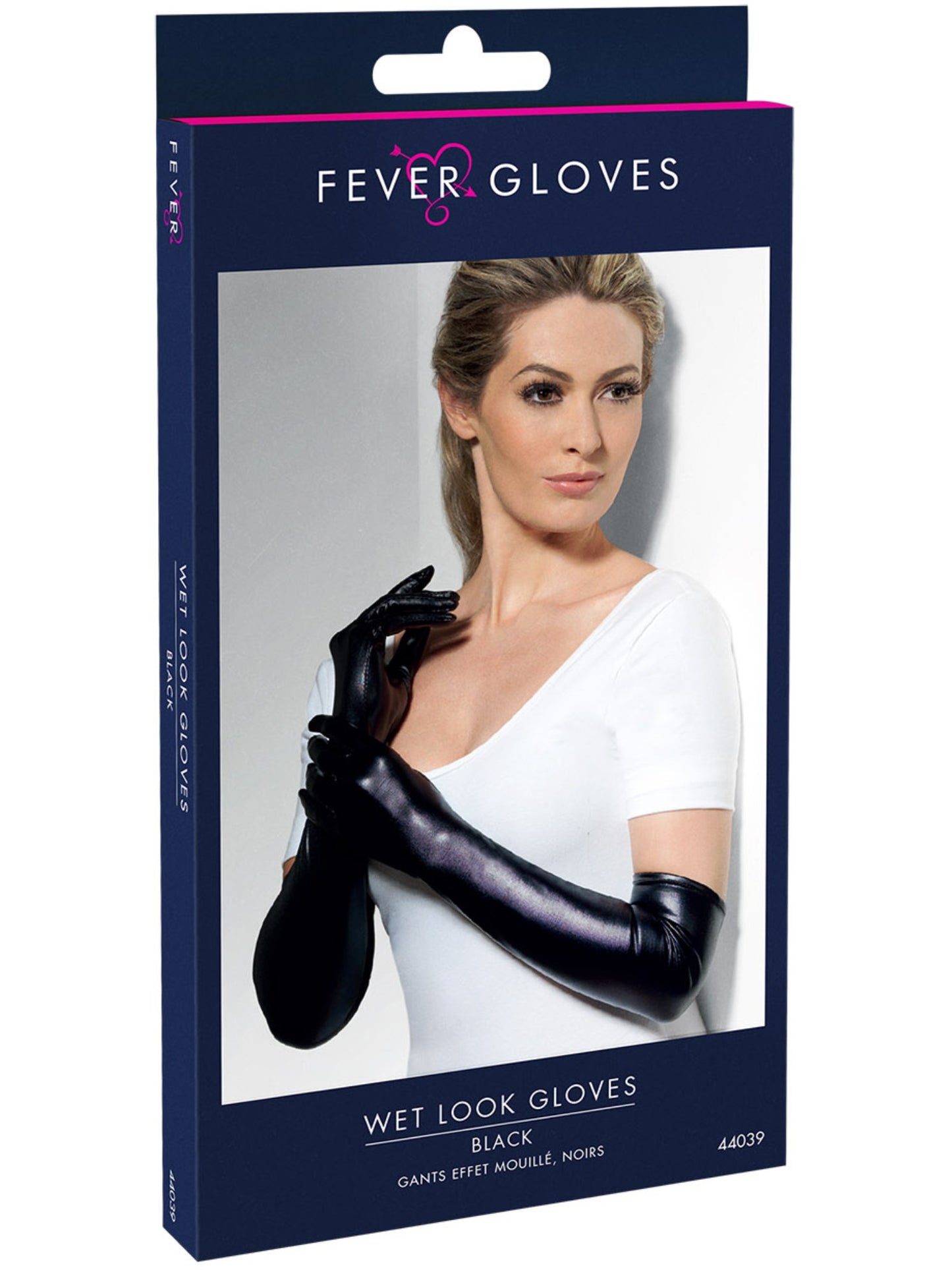 Gloves, Wet Look, Black  Wholesale