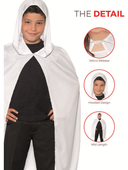 Hooded Cape, White  Wholesale