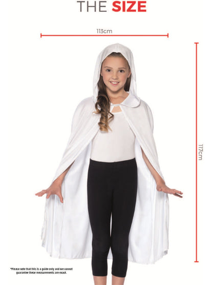 Hooded Cape, White  Wholesale