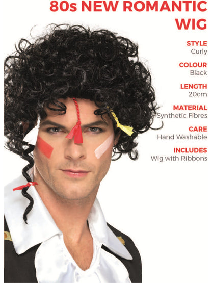 80s New Romantic Wig, Black  Wholesale