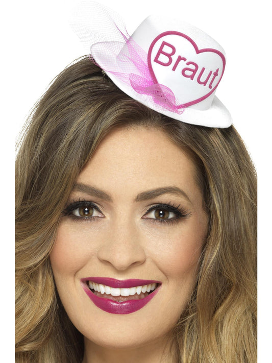 Braut Hat, White & Pink  Wholesale