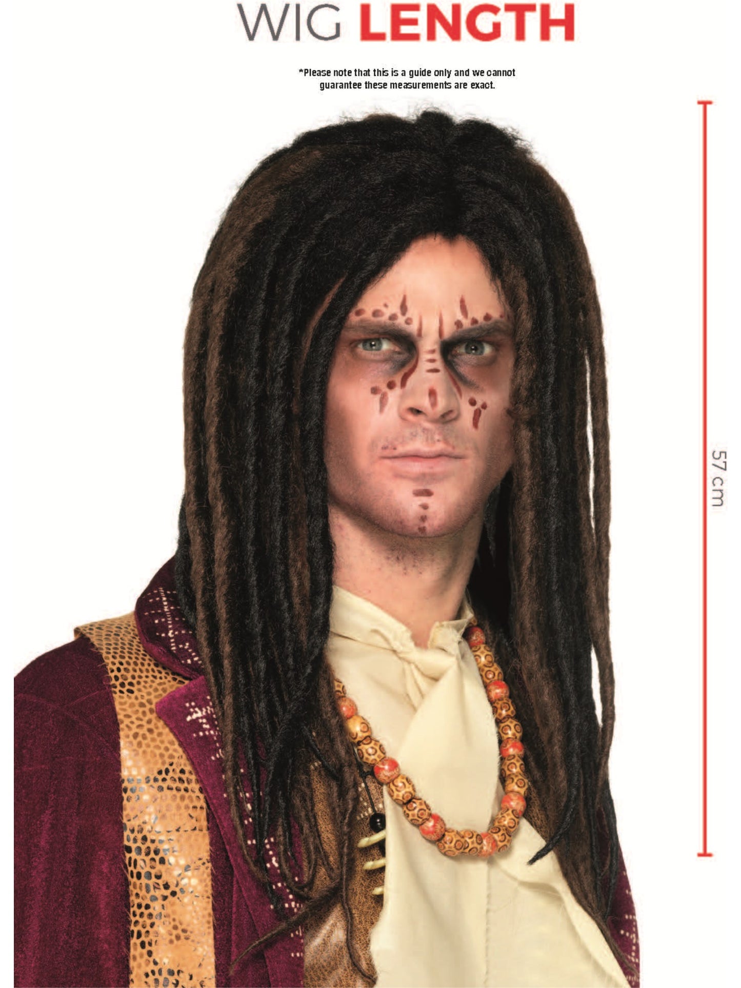 Deluxe Voodoo Dreadlock Wig, Brown & Black  Wholesale