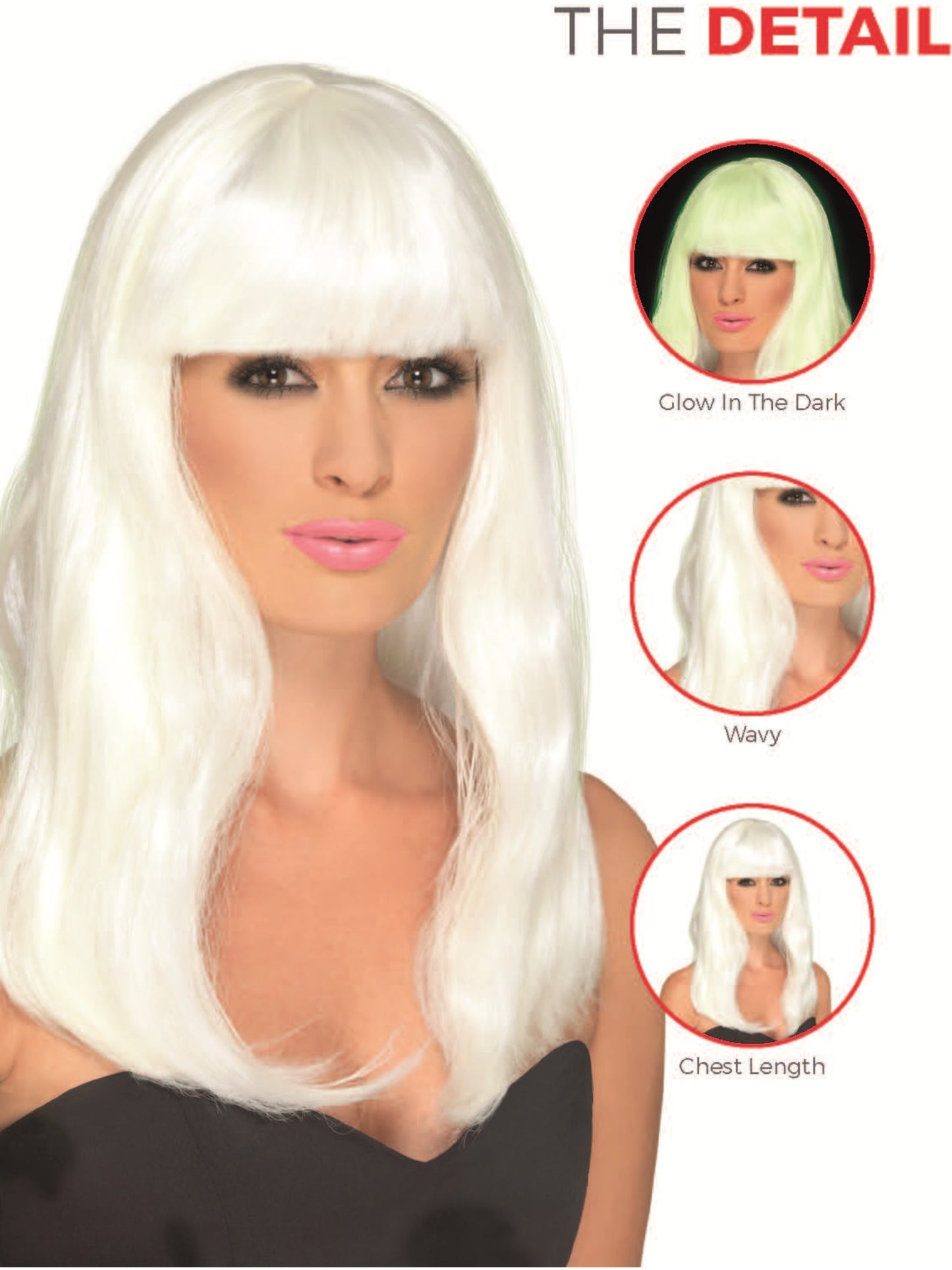 Glam Party Wig, Glow in the Dark  Wholesale