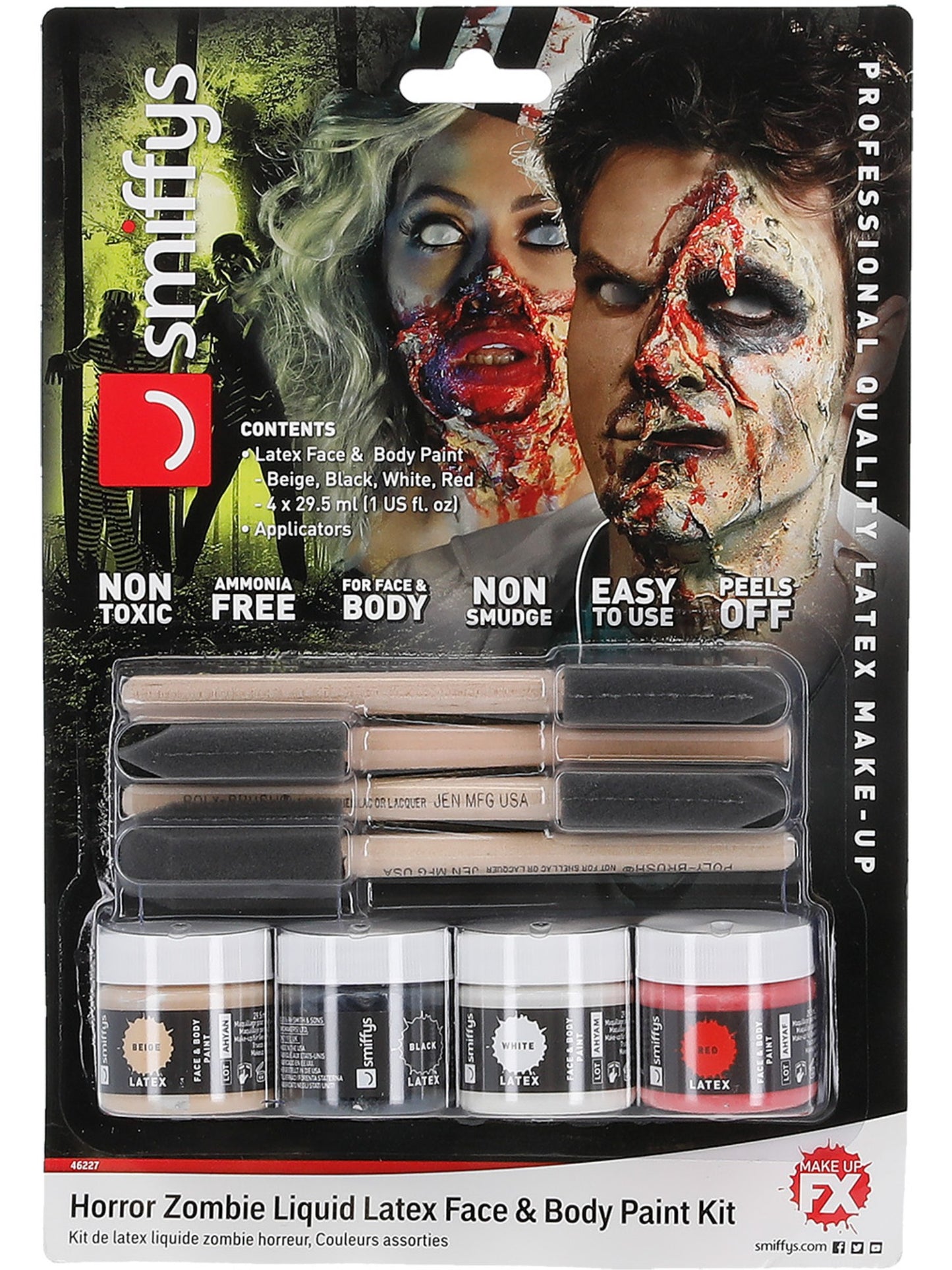 Smiffys Make-Up FX, Zombie Liquid Latex Kit, Assor  Wholesale