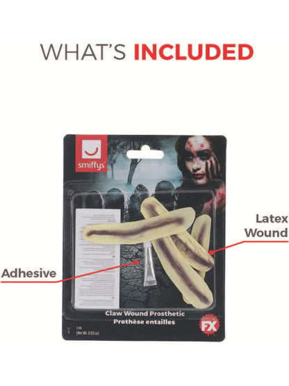 Smiffys Make-Up FX, Latex Claw Wound Scar, Red  Wholesale