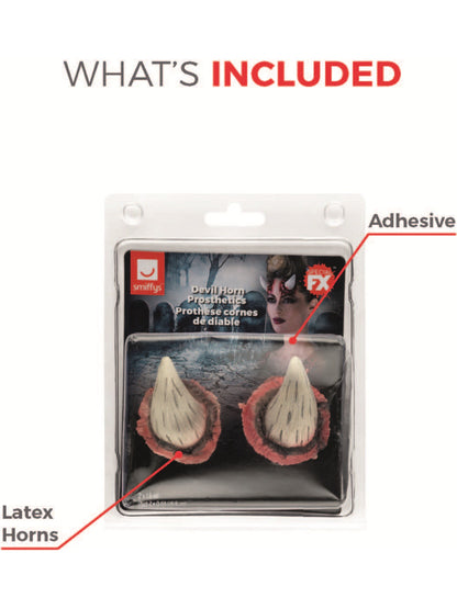 Smiffys Make-Up FX, Latex Devil Horn Prosthetics,   Wholesale
