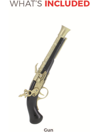 Realistic Pirate Blunderbuss Pistol, Black & Gold  Wholesale