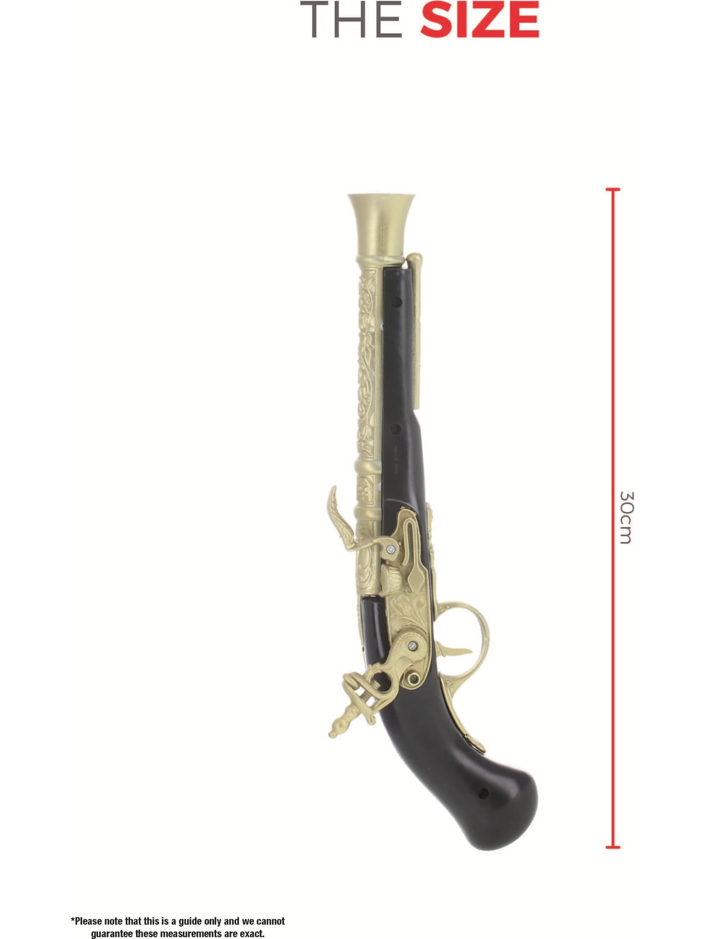 Realistic Pirate Blunderbuss Pistol, Black & Gold  Wholesale