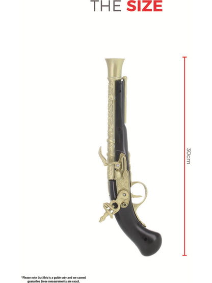 Realistic Pirate Blunderbuss Pistol, Black & Gold  Wholesale