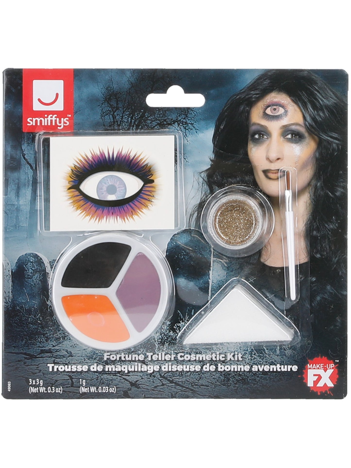 Smiffys Make-Up FX, Fortune Teller Kit, Aqua, Gold  Wholesale