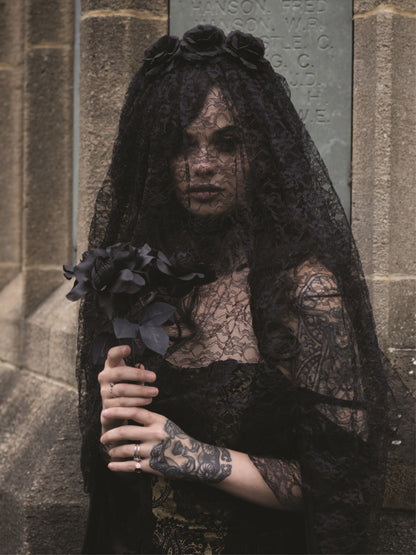 Black Widow Veil, Black  Wholesale