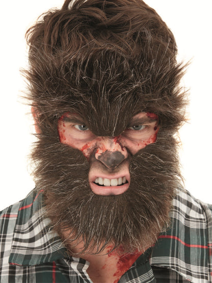 Smiffys Make-Up FX, Werewolf Face Fur, Brown  Wholesale