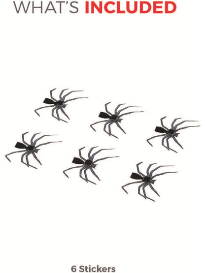 Smiffys Make-Up FX, 3D Spider Stickers, Black  Wholesale