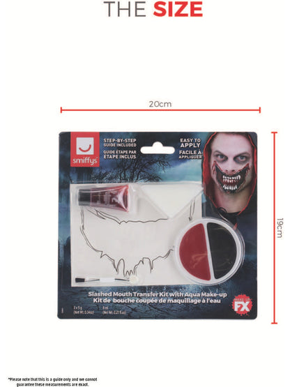 Smiffys Make-Up FX, Slashed Mouth Kit, Aqua, Red  Wholesale