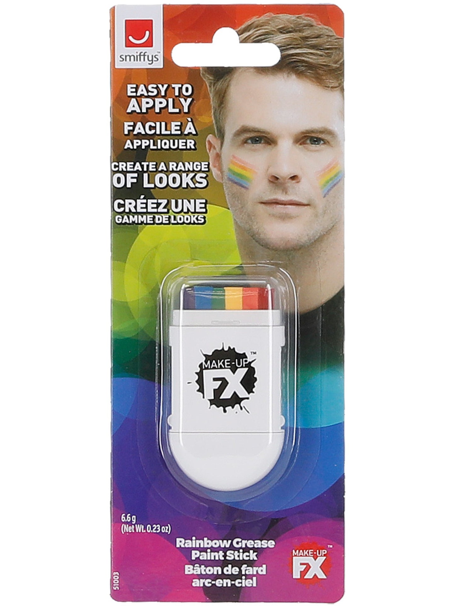 Smiffys Make-Up FX, Rainbow Greasepaint Stick  Wholesale