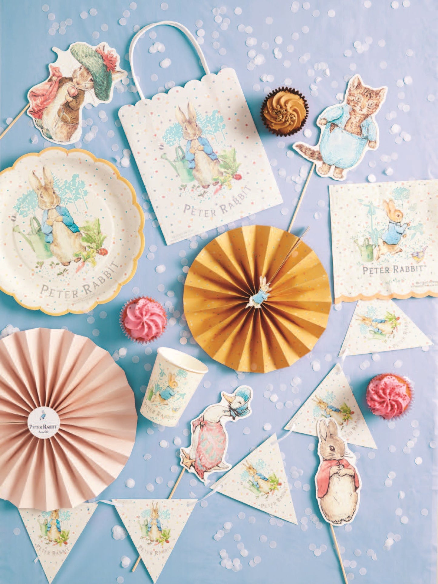 Peter Rabbit Classic Tableware Party Paper Fans x3  Wholesale