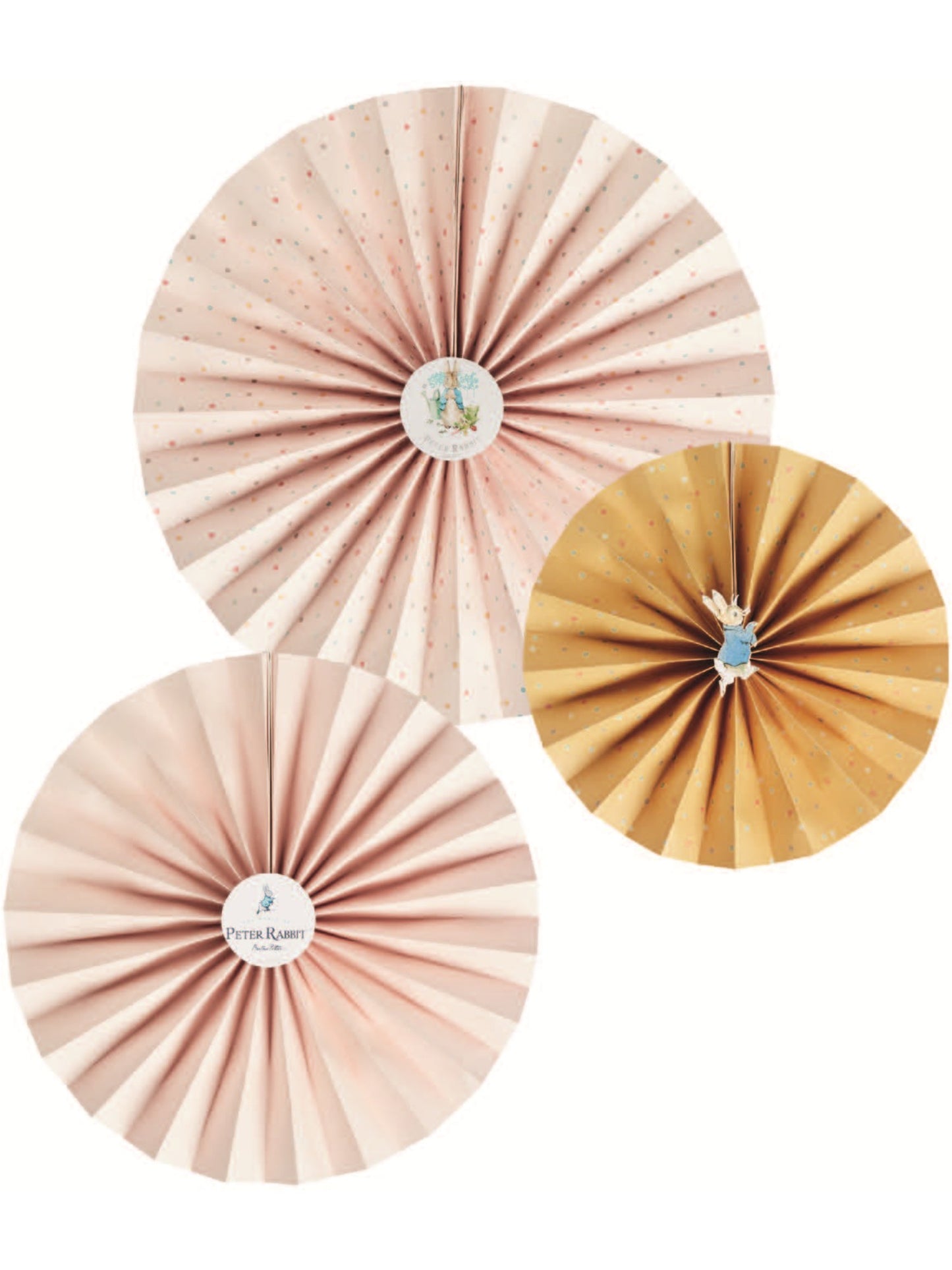 Peter Rabbit Classic Tableware Party Paper Fans x3  Wholesale