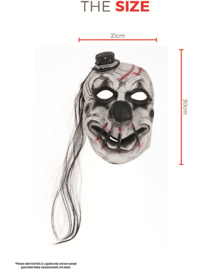 Scary Clown Latex Mask, White  Wholesale