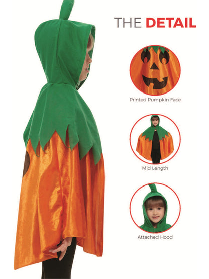 Pumpkin Hooded Cape, Orange  Wholesale