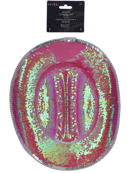Fever Deluxe Sequin Cowboy Hat, Iridescent Pink  Wholesale
