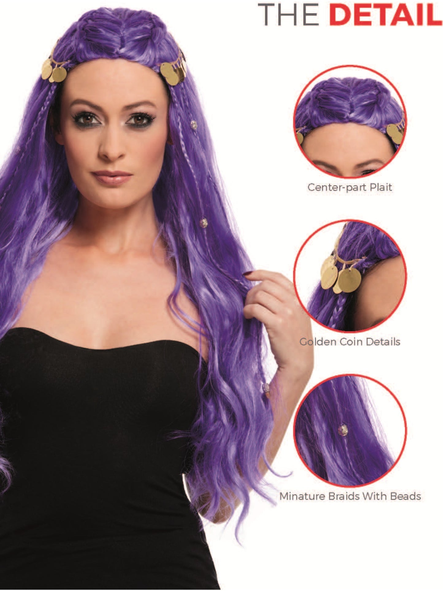 Fortune Teller Wig, Purple  Wholesale