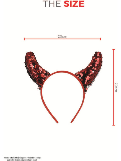 Reversible Sequin Devil Horns, Red  Wholesale