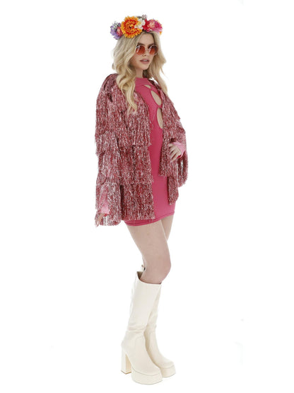 Fever Tinsel Festival Jacket, Pink  Wholesale