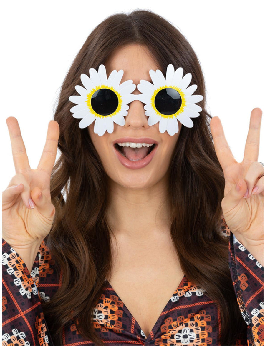 Daisy Hippie Specs, White Wholesale