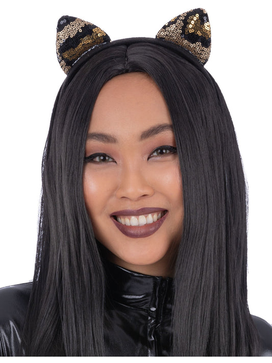 Sequin Leopard Cat Ear Headband  Wholesale