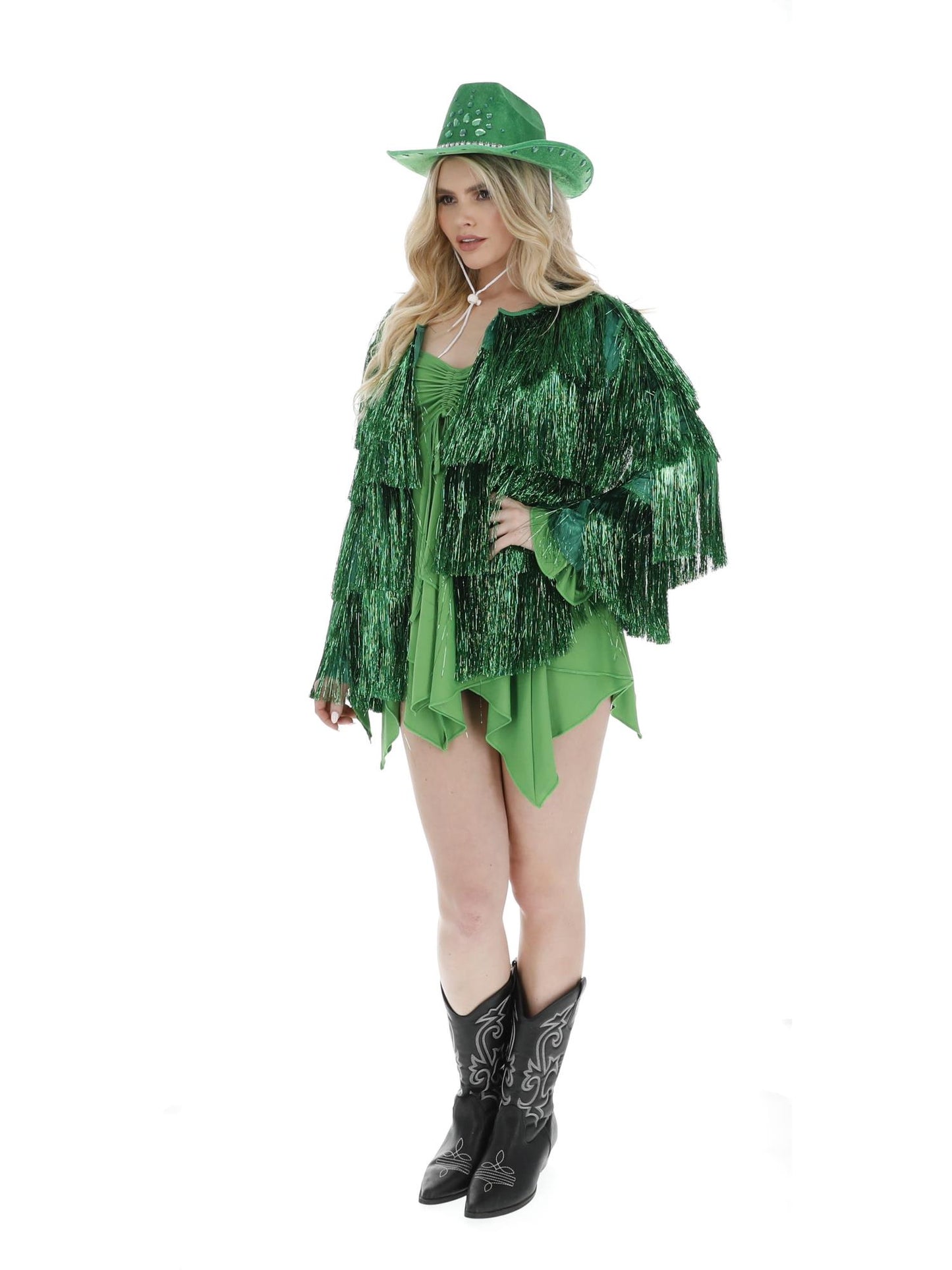 Fever Tinsel Festival Jacket, Green  Wholesale